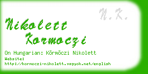 nikolett kormoczi business card
