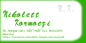 nikolett kormoczi business card